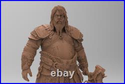 Thor 3D Printed Figure, God of War Collectible Statue, Unpainted