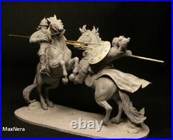 Unpainted 1/24 Ancient Battle Warriors Knights Resin Figure Model Kit Unassemble