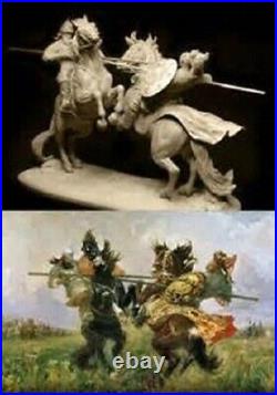 Unpainted 1/24 Ancient Battle Warriors Knights Resin Figure Model Kit Unassemble