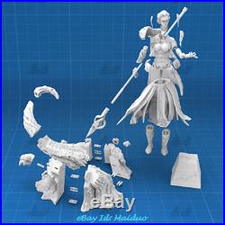 WOW Jaina Proudmoore Unpainted Resin Kits Model GK Figurine 3D Print 1/8 30cm