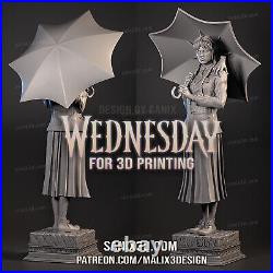 Wednesday Addams resin scale model kit unpainted 3d print