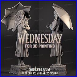 Wednesday Addams resin scale model kit unpainted 3d print