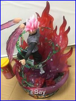 YC Dragonball Z Super Saiyan Rose Goku Black Resin Statue Figure LED Original GK